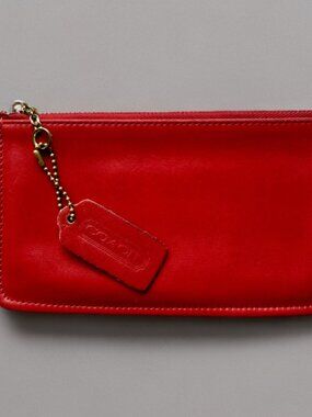 Vintage Coach Red Leather Skinny Case with Hangtag